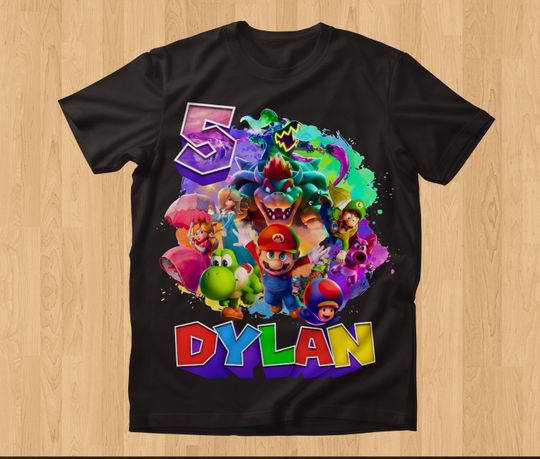 Discover Custom Super Mario Galaxy Movie Birthday shirt, M Bros Party Family