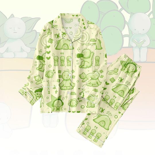 Discover Smiski Long Thick Pajama Set, Smiski Thick Pajamas Long Pyjama, Smiski Matching PJs Set, Gift for Smiski Fans