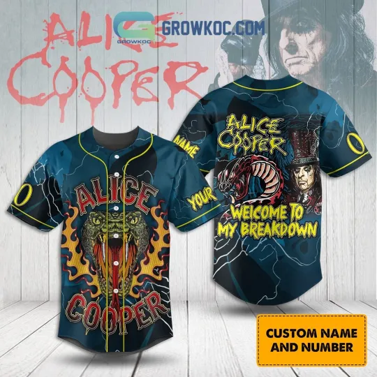 Discover Alice Cooper Welcome To My Breakdown Baseball Jersey Mens Kid