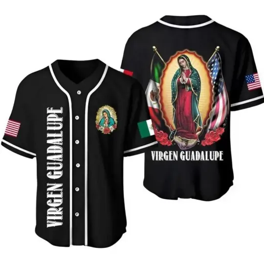 Discover Lady of Guadalupe Day of the Virgin of Guadalupe Mexico Baseball Jersey Men Kids