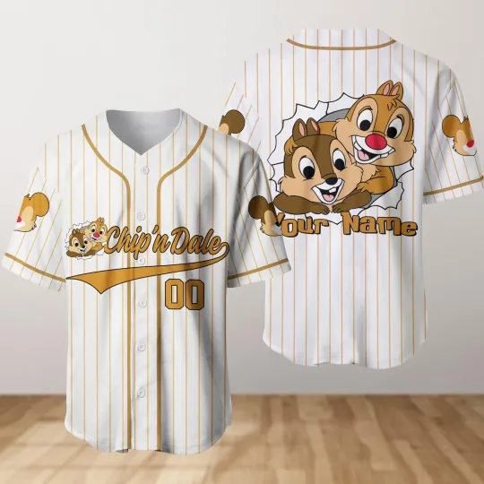 Discover Chip And Dale Baseball Jersey Disney Character Shirt Kids Mens