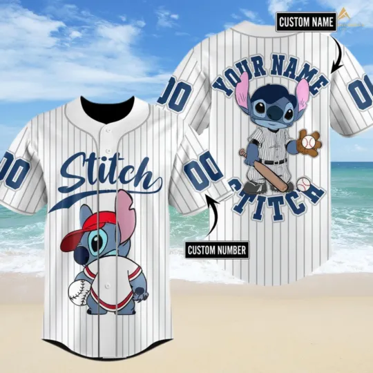Discover Stitch Baseball Jersey Lilo And Stitch 2025 Shirt Disney Movie for Kid Men