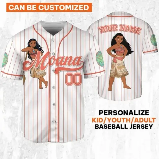 Discover Custom Disney Princess Moana Jersey Disney Baseball Jersey Men Kids
