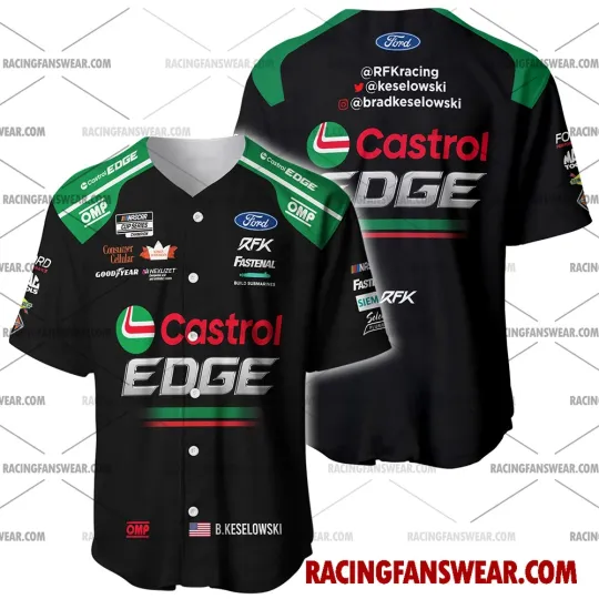 Discover Brad Keselowski Nascar Racing 2024 RFK Racing Castrol Edge Baseball Jersey