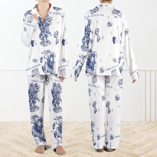 Discover Dungeon Crawler Inspired Pajamas Set For Women, Fantasy RPG Sleepwear, Gamer PJs Set, Cozy Loungewear, Adventure Theme PJs, Gift for Gamers