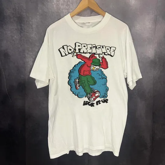 Discover No Pressure band lock it up rock tour short sleeve white color shirt