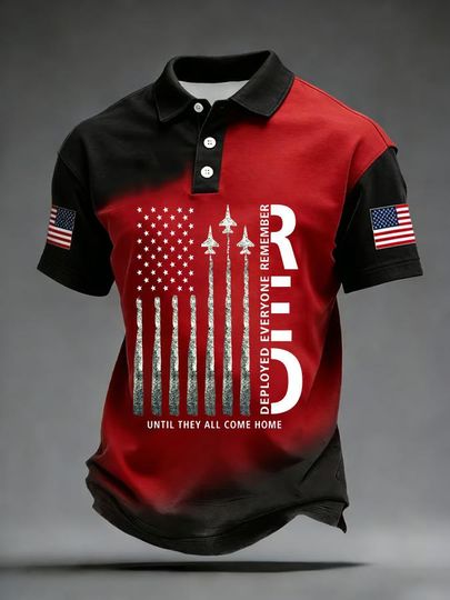 Discover US Red Friday Polo Shirt, Remember Everyone Deployed Apparel, Patriotic Military Support Clothing, Red Friday Tribute Shirt, Gift For Dad