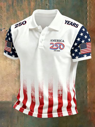 America 250th Anniversary Polo Shirt, USA Flag 17762026 Patriotic Shirt, American Independence Day Apparel, Fourth Of July Shirt