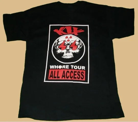 Discover VTG Whore Tour Kix Concert T-Shirt Black Short Sleeve Unisex