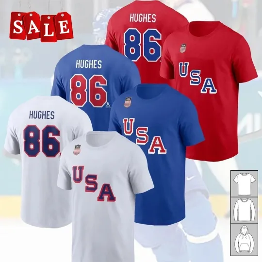 Discover New Jack Hughes #86 USA Hockey Team 2026 Gift For Fans S-6XL 3D T-shirt SS3275