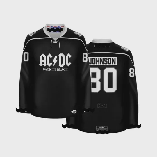 Discover AC-DC Back in Black 3D Printed Hockey Jersey