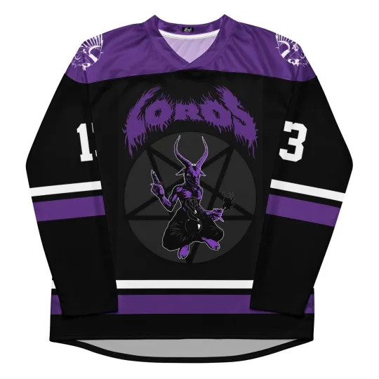 Discover Hellsworth Hockey Jersey - Black/Purple- Streetwear Y2K Unisex Mesh Shirt Gift