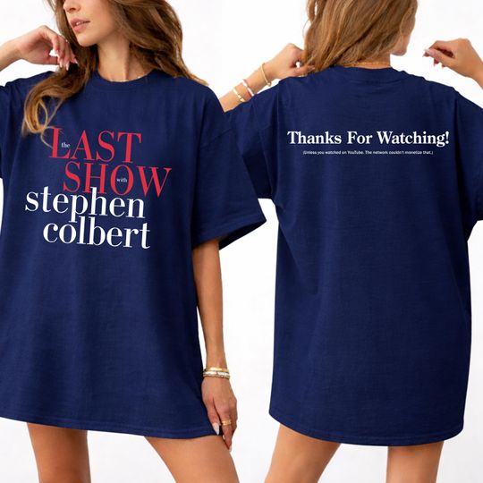 Discover The Last Show With Stephen Colbert 2026 Shirt, The Night The Laughter Died Tee, Funny Late Night Show Shirt, Political Humor Gift