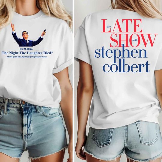 Discover Stephen Colbert The Last Show 2026 T-Shirt, Late Night Comedy Fan Tee, Funny Talk Show Graphic Shirt, TV Show Gift