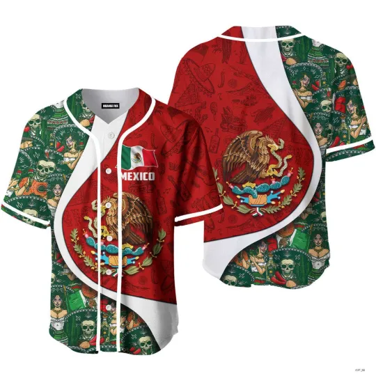 Discover Mexico Day Proud Of Mexican Fiesta 3D Baseball Jersey for Men Dad