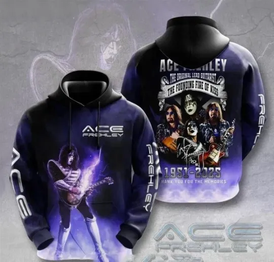 New Ace Frehley Lead Guitarist Fire Christmas Gift Unisex S-6XL 3D Hoodie SS2917
