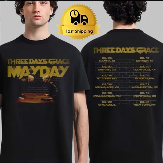 Discover Three Days Grace Alienation Tour 2026 T-Shirt Mayday Graphic Tee