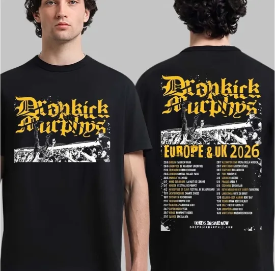Discover NEW!! Dropkick Murphys Europe And UK 2026 Tour T-Shirt