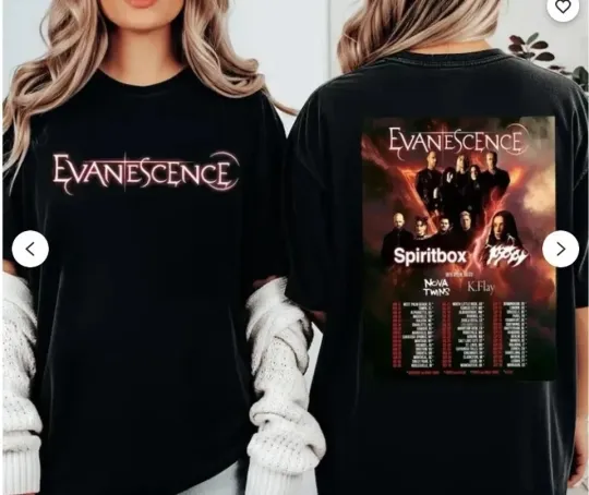 Evanescence North America Tour 2026 Two Sided Band Shirt