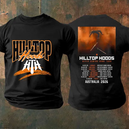 Discover Hilltop Hoods 2026 Tour Australia Sided T-Shirt