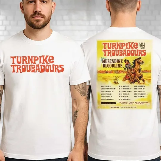 Discover Turnpike Troubadours Live On Tour 2026 Featuring Muscadine Bloodline T-Shirt