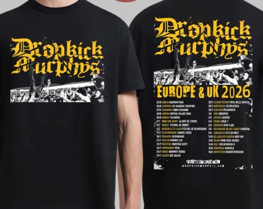 Discover Dropkick Murphys Europe And UK 2026 Tour Schedule Dates 2 Side T-Shirt