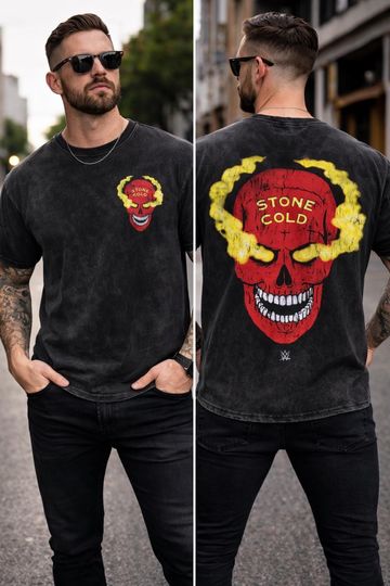 Stone Cold Steve Austin Washed T-Shirt, Wrestling Entertainment, Sports and Workout Tee, Gift for Him or Her