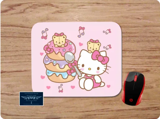 Discover HELLO KITTY DONUTS CUSTOM MOUSEPAD NON-SLIP CLASSIC CARTOON FREE SHIP USA