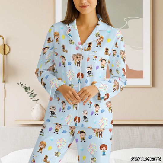 Disney Up Movie Pajamas Set, Carl And Ellie Women Pjs