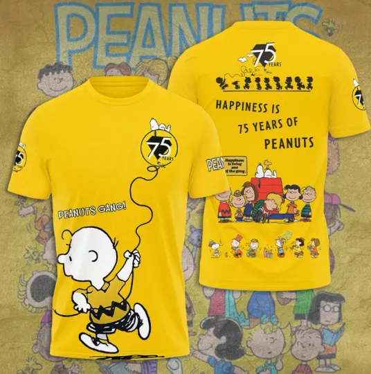 Discover Peanuts Sno*opy 75 Years 3D All Over Printed T-Shirt