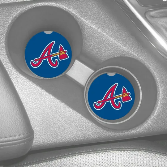 Atlanta Braves Sandstone Car Coasters