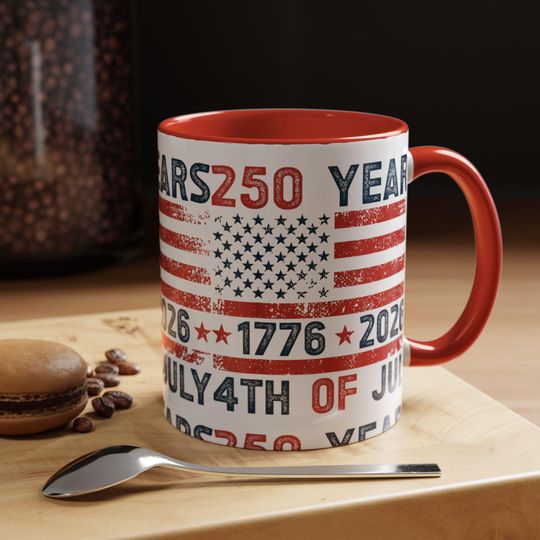 Discover America 250th Anniversary Mug, Patriotic 4th of July Gift