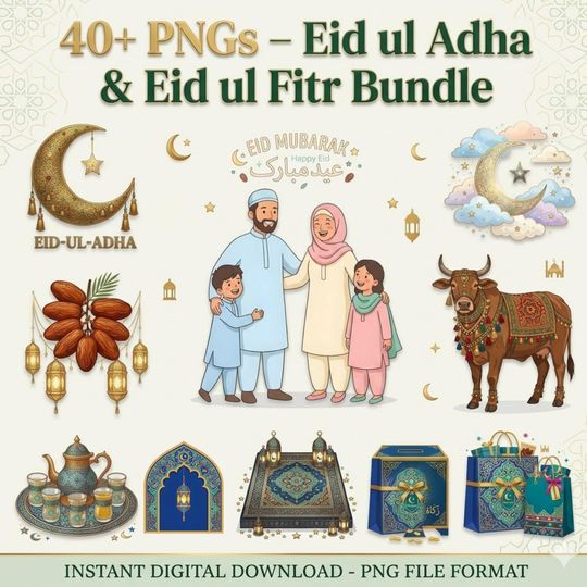 Discover 40+ Eid PNG Bundle, Eid Mubarak PNG, Ramadan PNG Bundle, Islamic Clipart, Instant & Digital Download