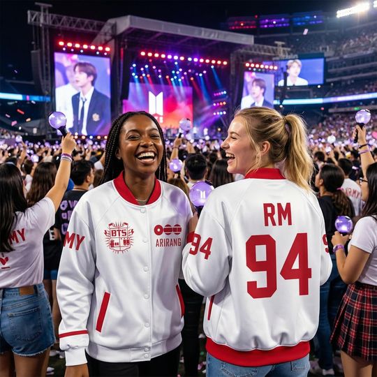 Custom BTS Baseball Jacket, Kpop Army World Tour Shirt, Bangtan Fan Merch, BTS Varsity Jacket For Army, Bangtan Comeback 2026 Gift For Her
