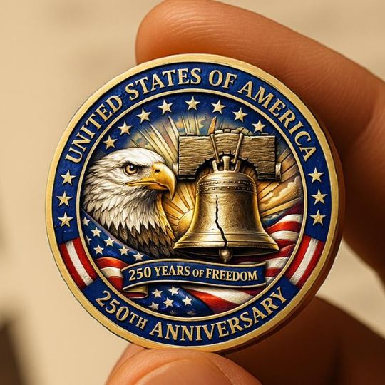 Discover USA 250th Anniversary Coin | 1776 2026 Commemorative Coin | American Freedom 2026 | Patriotic Gift | Independence Celebration Gift