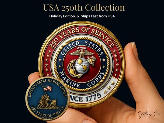 America 250 Challenge Coin USA: 250th Anniversary Marine Corps 1776 2026 Commemorative Patriotic Coin