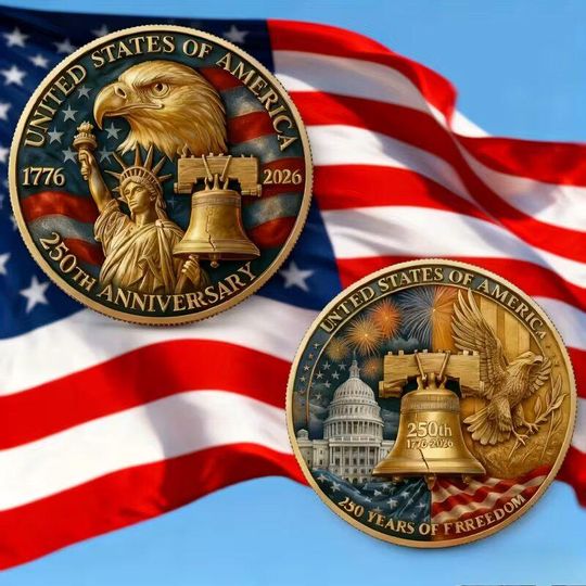 United States of America 250th Anniversary Commemorative Challenge Coin