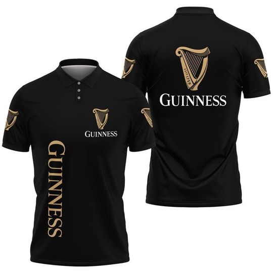 Guinness Polo Shirt, Guinness Button-Up Short Sleeve Shirt, Guinness AOP Polo Shirt