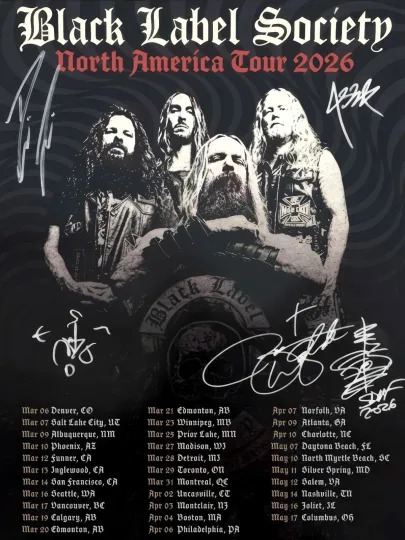 Discover Black Label Society 2026 Tour Poster