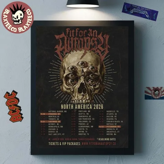 Discover Fit For An Autopsy North America 2026 Tour Schedule Dates Poster Canvas