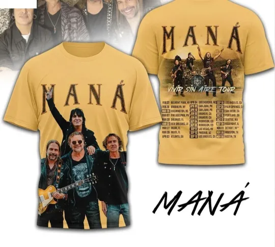 Discover Mana Vivir Sin Aire Tour 2026 3D T-Shirt