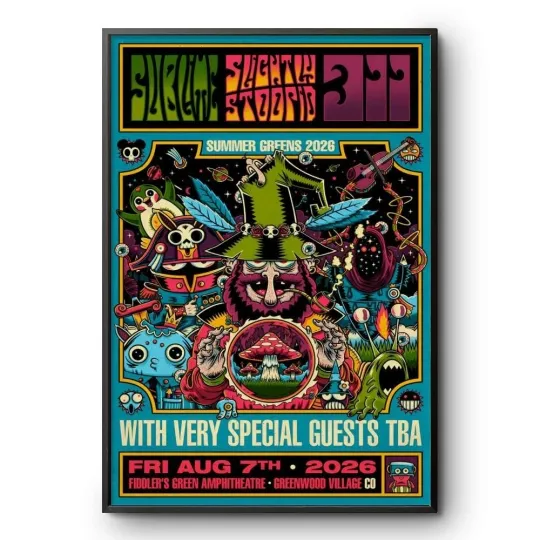 Discover Slightly Stoopid Summer Greens 2026 Poster Reggae Rock Tour Print