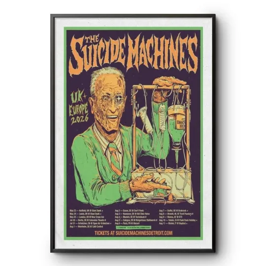 Discover The Suicide Machines UK Europe Tour 2026 Punk Rock Poster Print