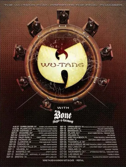 Discover wtang band Clan Final Chamber 2026 Tour Poster Hip Hop Concert Print