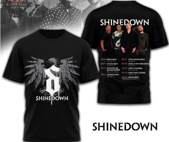 Discover NEW shine down Tour 2026 3D T-Shirt