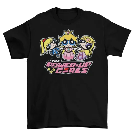 Powerpuff Girls Super Mario T-Shirt Funny Women's Video Game Tee