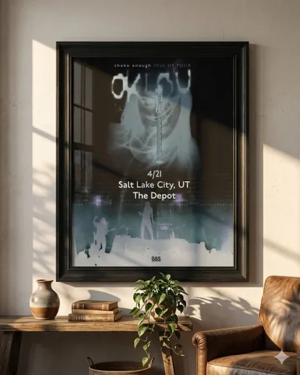 Discover Oklou Choke Enough 2026 US Tour Poster Salt Lake City The Depot Art Print