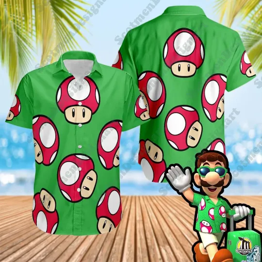 Sunshine Hawaiian Shirt, Super Luigi Hawaiian Shirt, Game Shine Shirt, Plumber B for Men