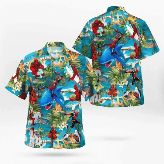Deadpool Have Fun At The Beach Hawaiian Shirt, Aloha Button-Up Hawaiian