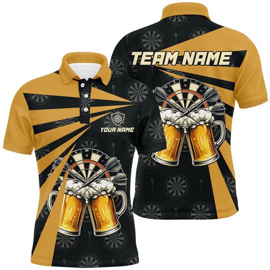 Discover Beer Darts Polo Shirt, Custom Name And Team, 3D All Over, Moisture Wicking